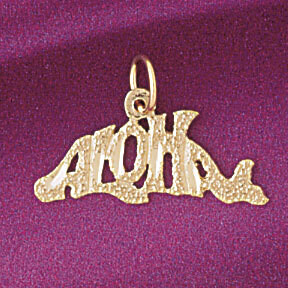 Dazzlers Jewelry Aloha Hawaii Pendant Necklace Charm Bracelet in Yellow, White or Rose Gold 4971, M…