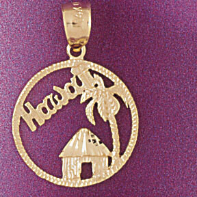 Dazzlers Jewelry Hawaii Pendant Necklace Charm Bracelet in Yellow, White or Rose Gold 4983, MPN: DZ…