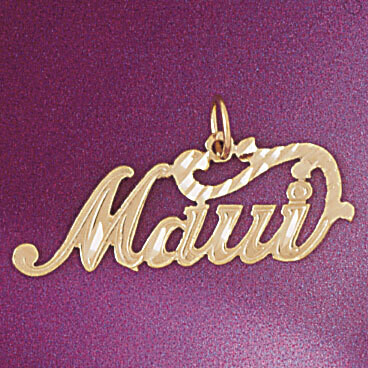Dazzlers Jewelry Maui Hawaii Pendant Necklace Charm Bracelet in Yellow, White or Rose Gold 4967, MP…