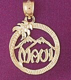 Dazzlers Jewelry Maui Hawaii Pendant Necklace Charm Bracelet in Yellow, White or Rose Gold 4962, MP…