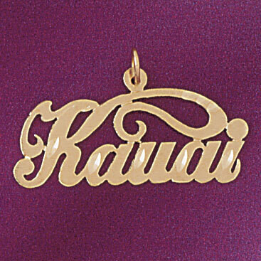 Dazzlers Jewelry Kauai Hawaii Pendant Necklace Charm Bracelet in Yellow, White or Rose Gold 4960, M…