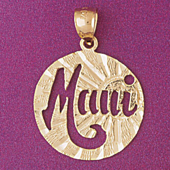 Dazzlers Jewelry Maui Hawaii Pendant Necklace Charm Bracelet in Yellow, White or Rose Gold 4961, MP…
