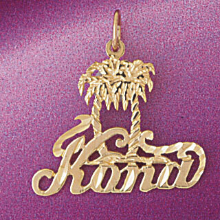 Dazzlers Jewelry Kona Hawaii Pendant Necklace Charm Bracelet in Yellow, White or Rose Gold 4951, MP…