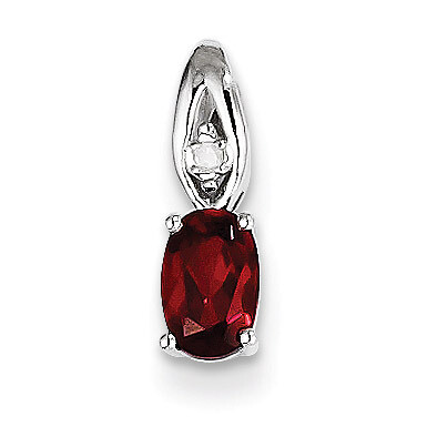 Garnet Diamond Pendant 14k White Gold Genuine XBS300, MPN: XBS300, 883957538969