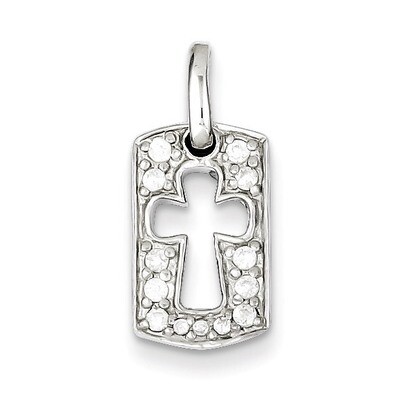 Faith Diamond Open Cross Charm Sterling Silver QP1243, MPN: QP1243, 191101279577