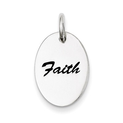 Enamel Faith Pendant Sterling Silver Polished QC7489, MPN: QC7489, 886774646015