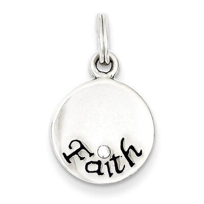Stellux Crystal Faith Charm Antiqued Sterling Silver QC5335, MPN: QC5335, 883957912868