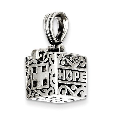 Faith &amp; Hope Prayer Box Pendant Sterling Silver QC3658, MPN: QC3658, 883957283630