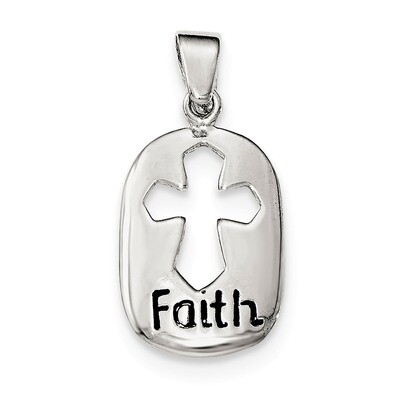 Faith Pendant Sterling Silver Polished QC8444, MPN: QC8444, 191101362859