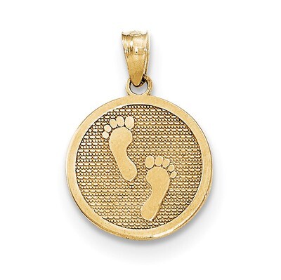 Reversible Have Faith/Footprints Pendant 14k Gold Polished K5706, MPN: K5706, 191101455872