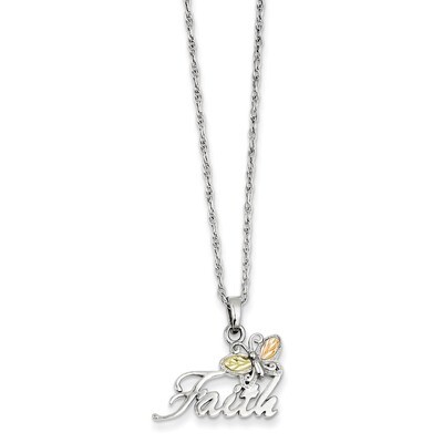 18 Inch 12k Gold Butterfly Faith Necklace Sterling Silver QBH176-18, MPN: QBH176-18, 784715523831