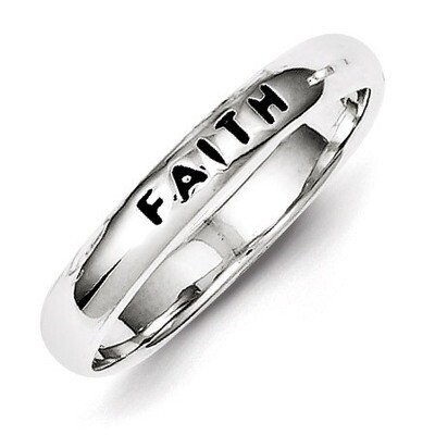 Polished Faith Ring Antiqued Sterling Silver QR2705, MPN: QR2705, 883957568904