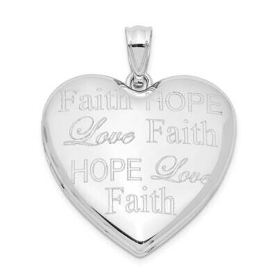 Faith Hope Love Ash Holder Heart Locket Sterling Silver Rhodium-plated QLS1004, MPN: QLS1004, 88677…