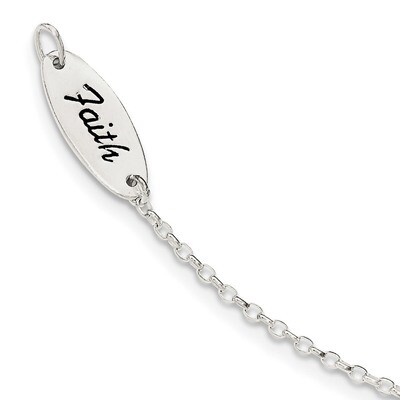 Enamel Faith and Cross Bracelet Sterling Silver Polished QG3624-7.5, MPN: QG3624-7.5, 191101472831