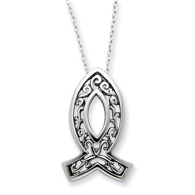 Faith 18 Inch Necklace Sterling Silver Antiqued QSX355, MPN: QSX355, 883957322377