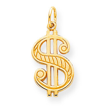 Solid Polished Dollar Sign Charm 10k Gold 10C124, MPN: 10C124, 883957429557