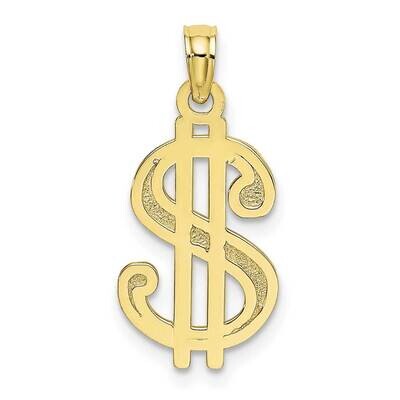 Dollar Sign Charm 10k Gold Textured 10K7272, MPN: 10K7272,