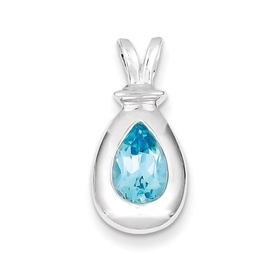 Blue Topaz Pendant Sterling Silver QC2938, MPN: QC2938, 191101181504