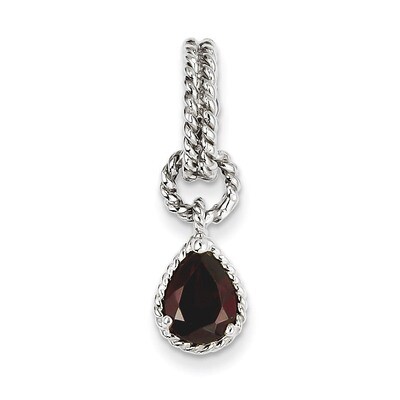 Sterling Garnet Pear Twisted Pendant Sterling Silver QP2888GA, MPN: QP2888GA, 883957560076