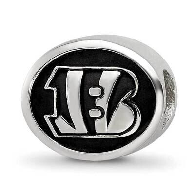 Enameled Cincinnati Bengals NFL Bead Sterling Silver QRS3048, MPN: QRS3048, 191101787300