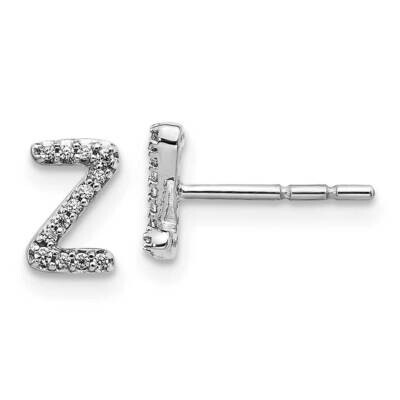 Initial Z Earrings 14k White Gold Diamond EM4169Z-008-WA, MPN: EM4169Z-008-WA, 883957376585