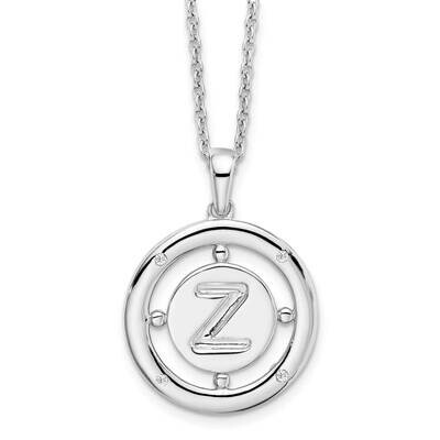White Ice .025Ct. Diamond Initial Z Necklace Sterling Silver QW499Z-18, MPN: QW499Z-18, 191101478994