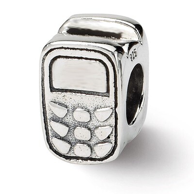 Cell Phone Bead - Sterling Silver QRS355, MPN: QRS355, 883957722818