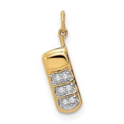 Cell Phone Charm 14k Gold Diamond PM5197-003-YA, MPN: PM5197-003-YA, 843642041273