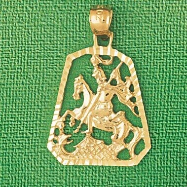 Dazzlers Jewelry Roman On Horse Pendant Necklace Charm Bracelet in Yellow, White or Rose Gold 1847,…