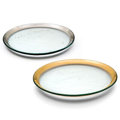 Annieglass Platinum Roman Antique Buffet Plate 12 Inch, MPN: P109, UPC: