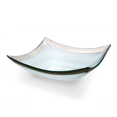 Annieglass Platinum Roman Antique Large Four Point Bowl 11 x 11 Inch, MPN: P177, UPC: