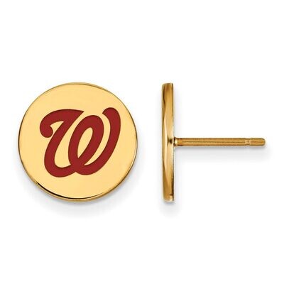 Washington Nationals Small Enamel Disc Earring Gold-plated Silver GP021NAT, MPN: GP021NAT, 88677492…