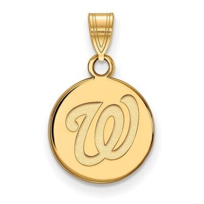 Washington Nationals Small Disc Pendant 10k Yellow Gold 1Y014NAT, MPN: 1Y014NAT, 886774809236
