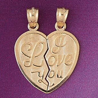Dazzlers Jewelry I Love You Heart Pendant Necklace Charm Bracelet in Yellow, White or Rose Gold 717…