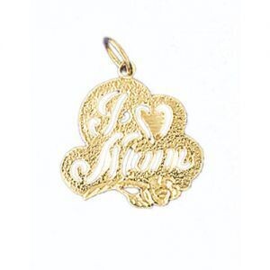 Dazzlers Jewelry I Love You Mom Pendant Necklace Charm Bracelet in Yellow, White or Rose Gold 9709,…