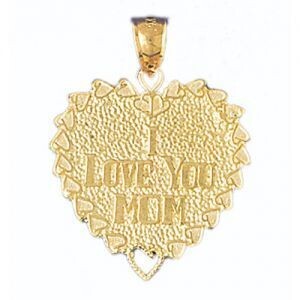 Dazzlers Jewelry I Love You Mom Pendant Necklace Charm Bracelet in Yellow, White or Rose Gold 9701,…