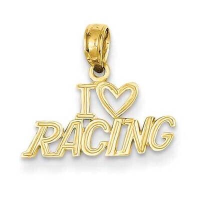 I Heart Racing Pendant 14k Gold D4269, MPN: D4269, 637218030347