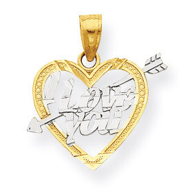 I Love You Heart Charm 10K Gold &amp; Rhodium 10C954, MPN: 10C954, 886774022376