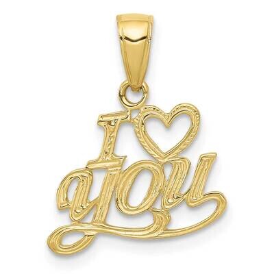 Textured I Heart You Pendant 10k Gold Polished 10D3869, MPN: 10D3869,