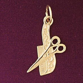 Dazzlers Jewelry Hairdresser Scissors Pendant Necklace Charm Bracelet in Yellow, White or Rose Gold…