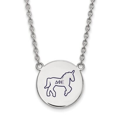 Delta Phi Epsilon Small Enameled Pendant with 18 Inch Chain Sterling Silver SS045DPH-18, MPN: SS045…