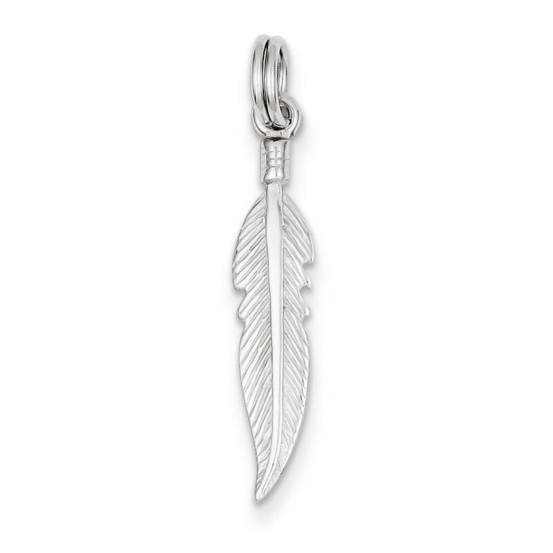 Feather Charm Sterling Silver Polished QC6967, MPN: QC6967, 886774759944