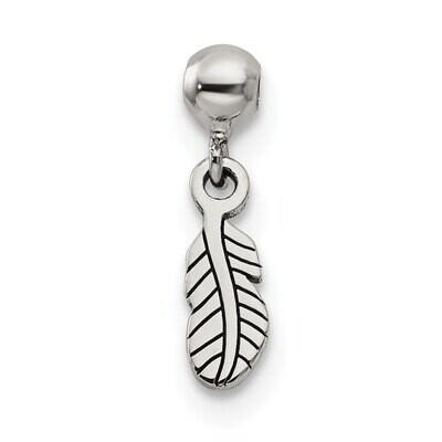 Feather Charm Sterling Silver Dangle QMM111, MPN: QMM111,