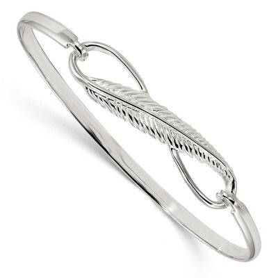 Infinity with Feather Bangle Bracelet Sterling Silver QB1139, MPN: QB1139, 886774114002