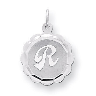 Brocaded Initial R Charm Sterling Silver QC4161R, MPN: QC4161R, 883957128641
