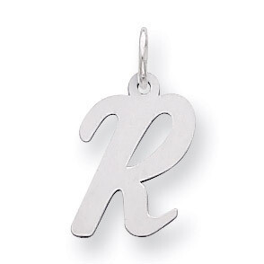Medium Script Initial R Charm Sterling Silver QC5082R, MPN: QC5082R, 883957495859