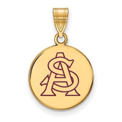 Arizona State University Medium Enamel Disc Pendant Gold-plated Silver GP056AZS, MPN: GP056AZS, 886…