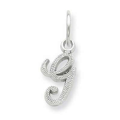 Casted Initial G Charm 14k white Gold WCH138-G, MPN: WCH138-G, 883957133478