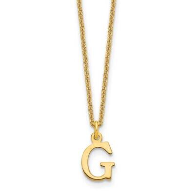 Letter G Initial Pendant with Chain 14k Gold Cutout XNA727Y/G, MPN: XNA727Y/G, 191101672590