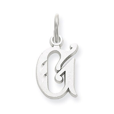 Diamond-cut Initial G Charm 14k White Gold WCH139-G, MPN: WCH139-G, 883957130606